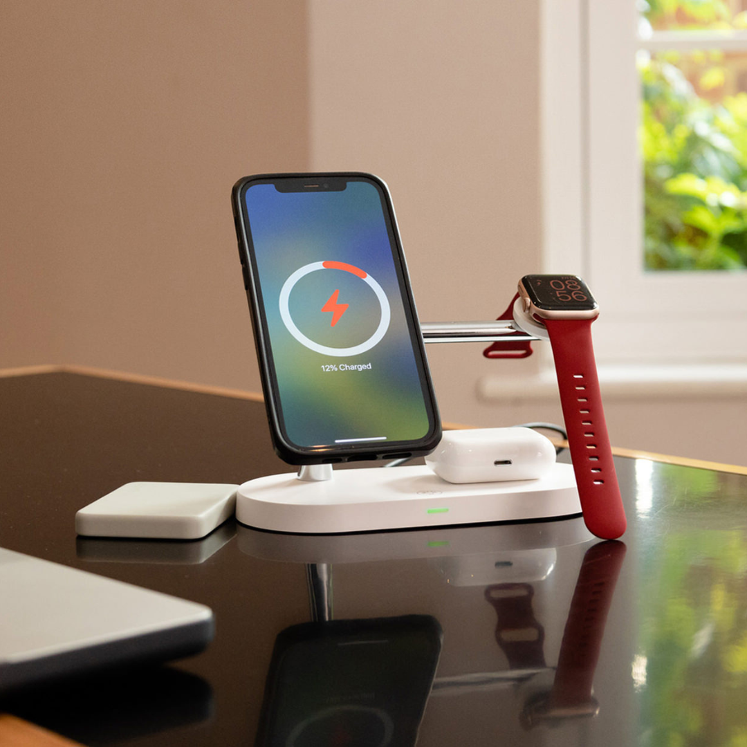 Draadloze Oplaadstation met Horloge Houder en Oplaadpad