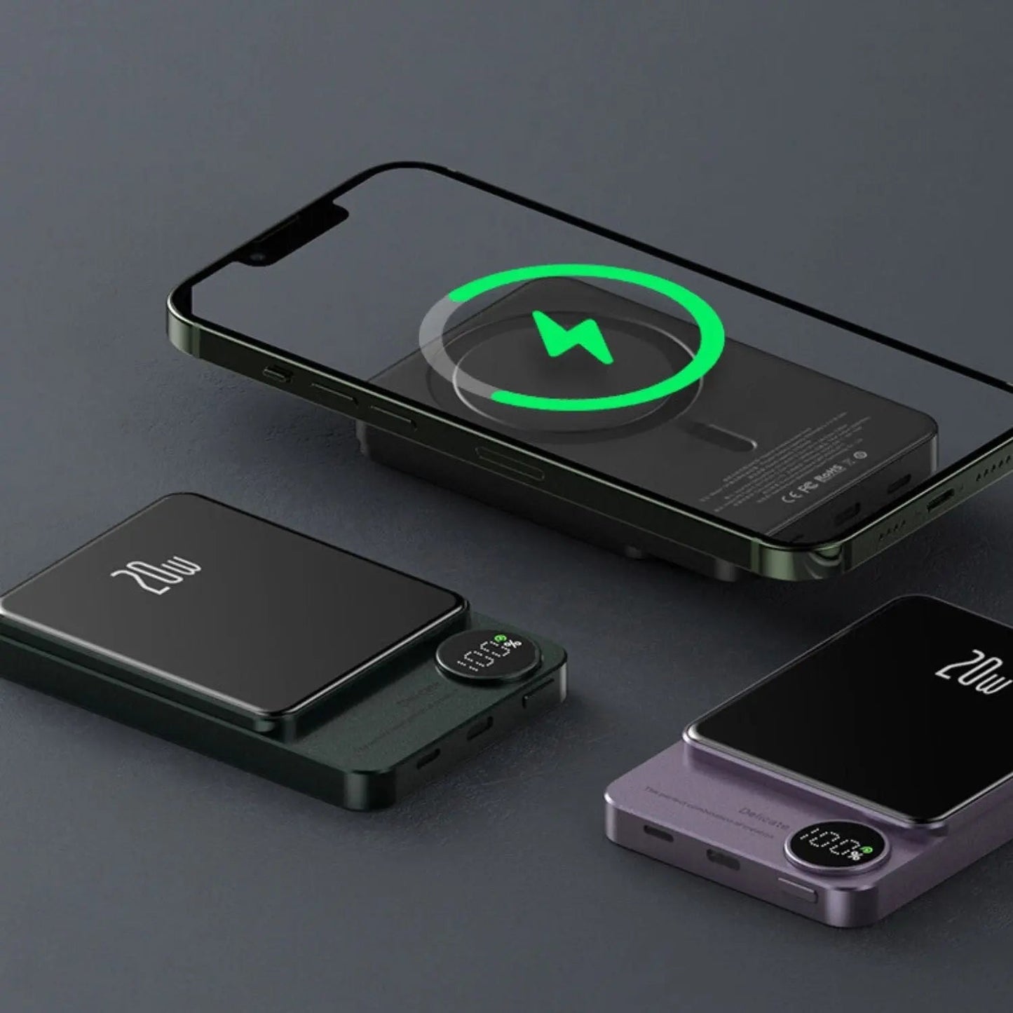 Draadloze magnetische snellader powerbank hoogcapaciteit back-up batterij