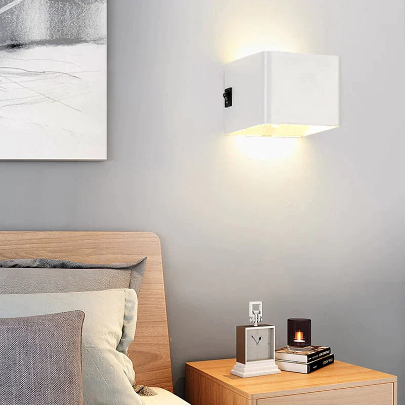 Draadloze wandlamp LED vierkant