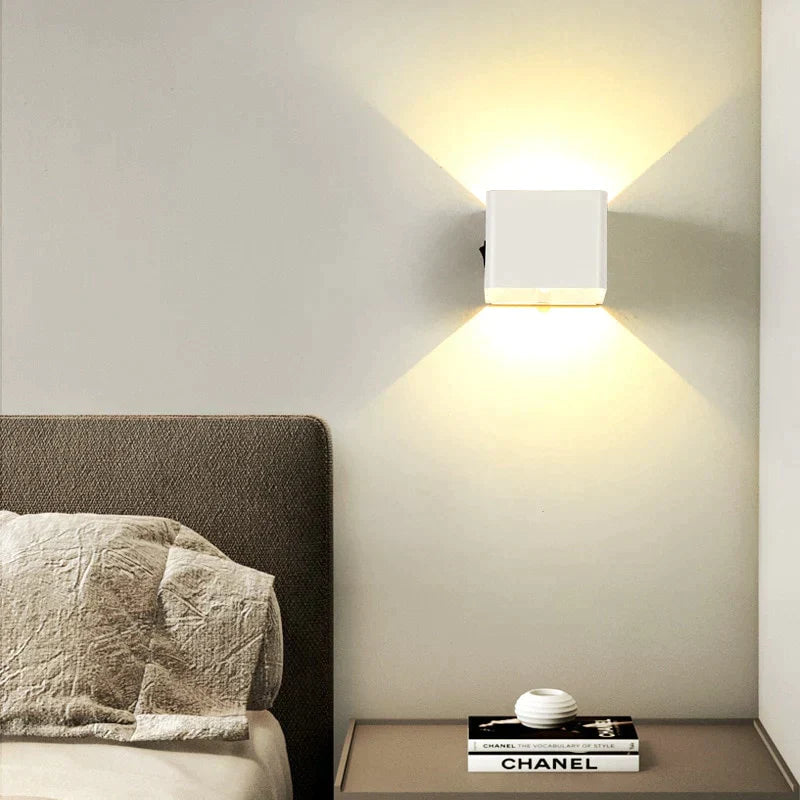 Draadloze wandlamp LED vierkant