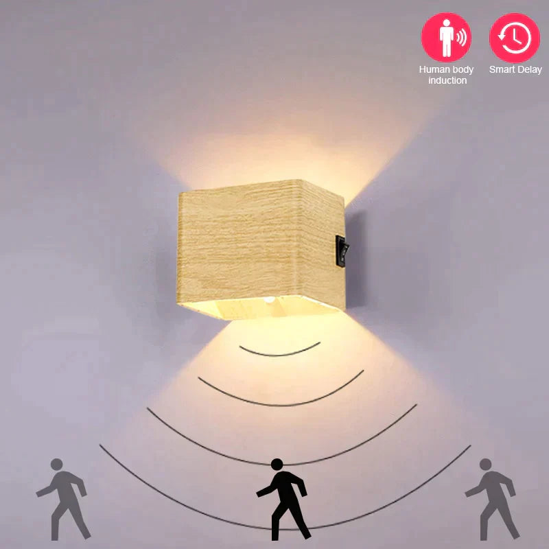 Draadloze wandlamp LED vierkant