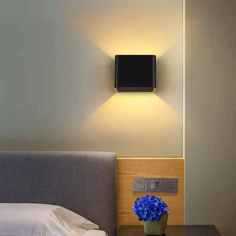Draadloze wandlamp LED vierkant