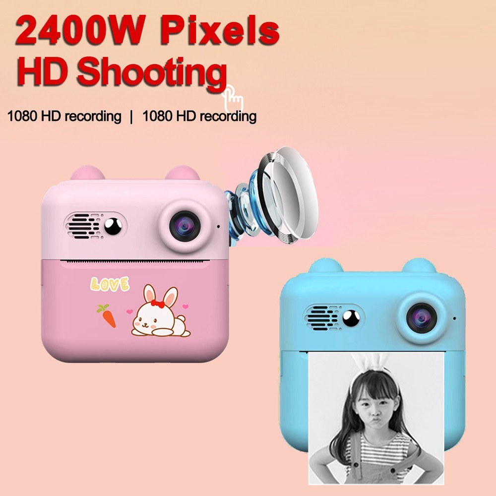 Draagbare 1080P Instant Camera voor Kinderen met Drukpapier