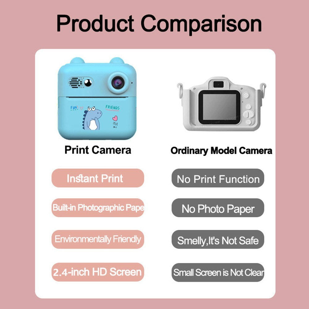 Draagbare 1080P Instant Camera voor Kinderen met Drukpapier