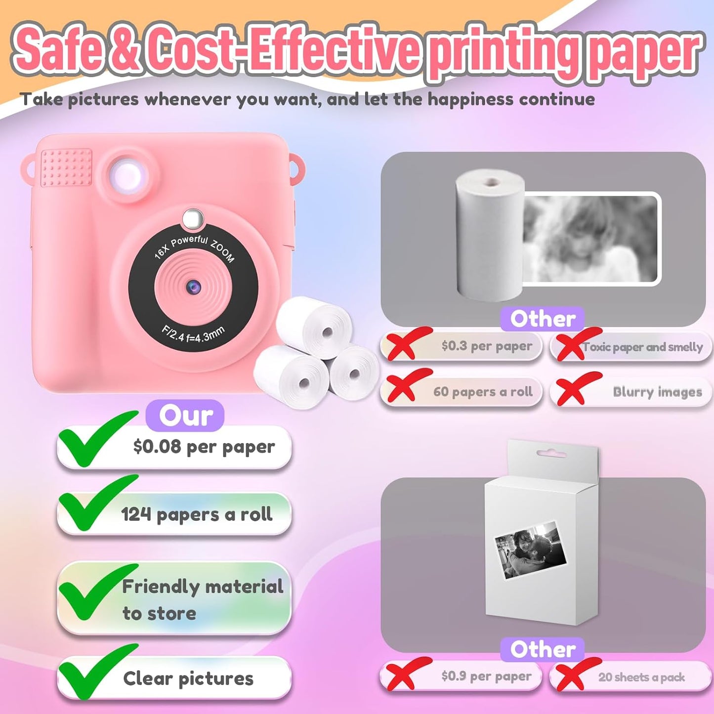 Draagbare Digitale Instant Print Camera Voor Kinderen
