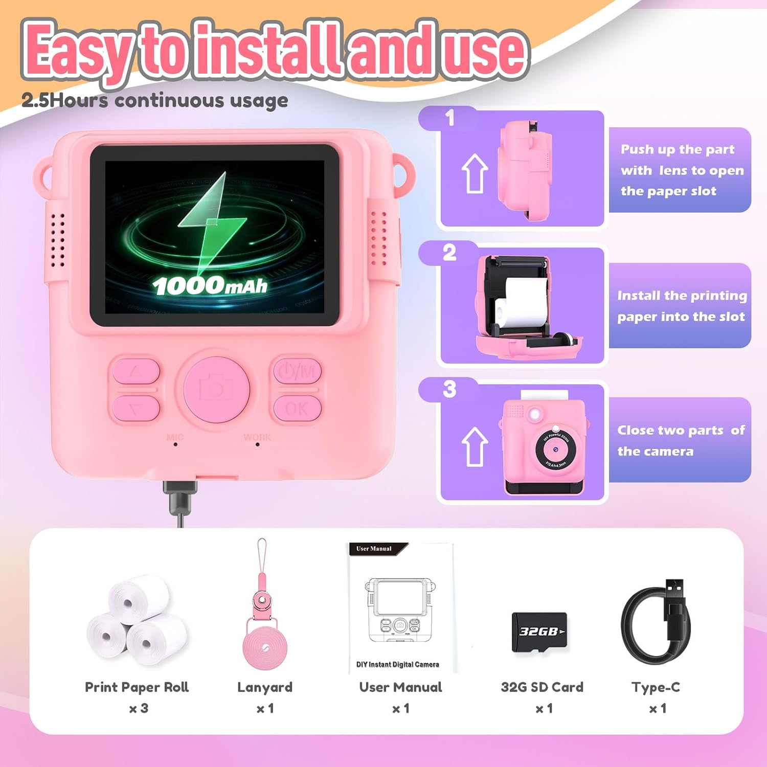 Draagbare Digitale Instant Print Camera Voor Kinderen