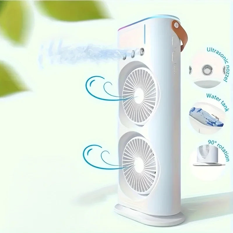 Dubbele Kop Draagbare Airconditioner Ventilator