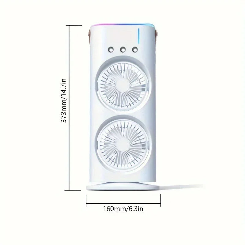 Dubbele Kop Draagbare Airconditioner Ventilator