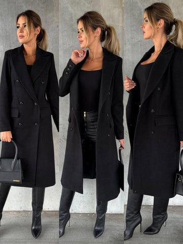 Damesmantel met dubbele rij knopen – Elegante trenchcoat voor vrouwen, stijlvol en warm