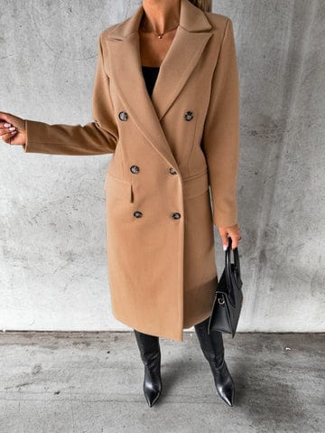 Damesmantel met dubbele rij knopen – Elegante trenchcoat voor vrouwen, stijlvol en warm