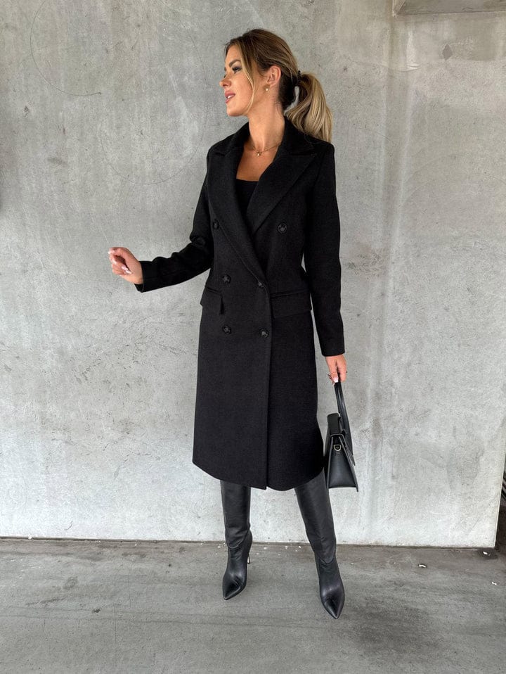Damesmantel met dubbele rij knopen – Elegante trenchcoat voor vrouwen, stijlvol en warm