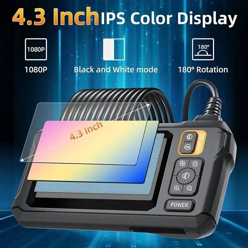 Endoscoop Inspectie Camera 1080p HD 4.3 Inch Scherm Verstelbare Lens