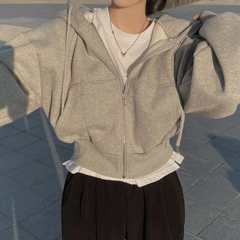 Oversized hoodie dames – Comfortabele hoodie met rits en trendy design