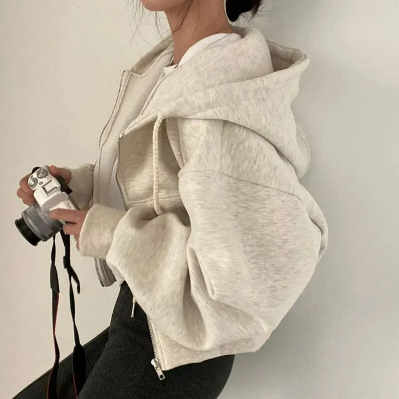 Oversized hoodie dames – Comfortabele hoodie met rits en trendy design