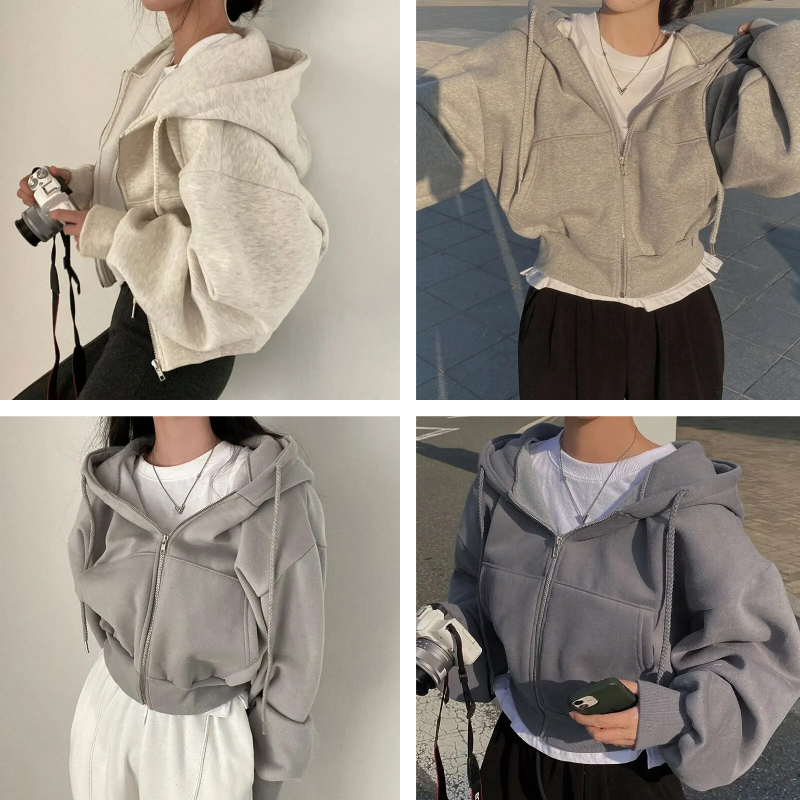 Oversized hoodie dames – Comfortabele hoodie met rits en trendy design