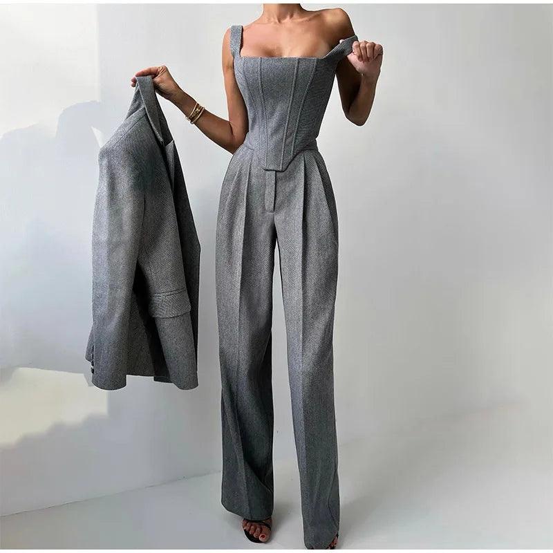 Hosenanzug Dames – Elegante Maatwerk Pasvorm & Luxueuze Stof voor Werk en Feest