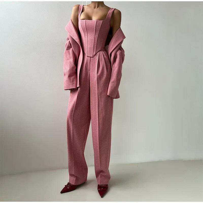 Hosenanzug Dames – Elegante Maatwerk Pasvorm & Luxueuze Stof voor Werk en Feest