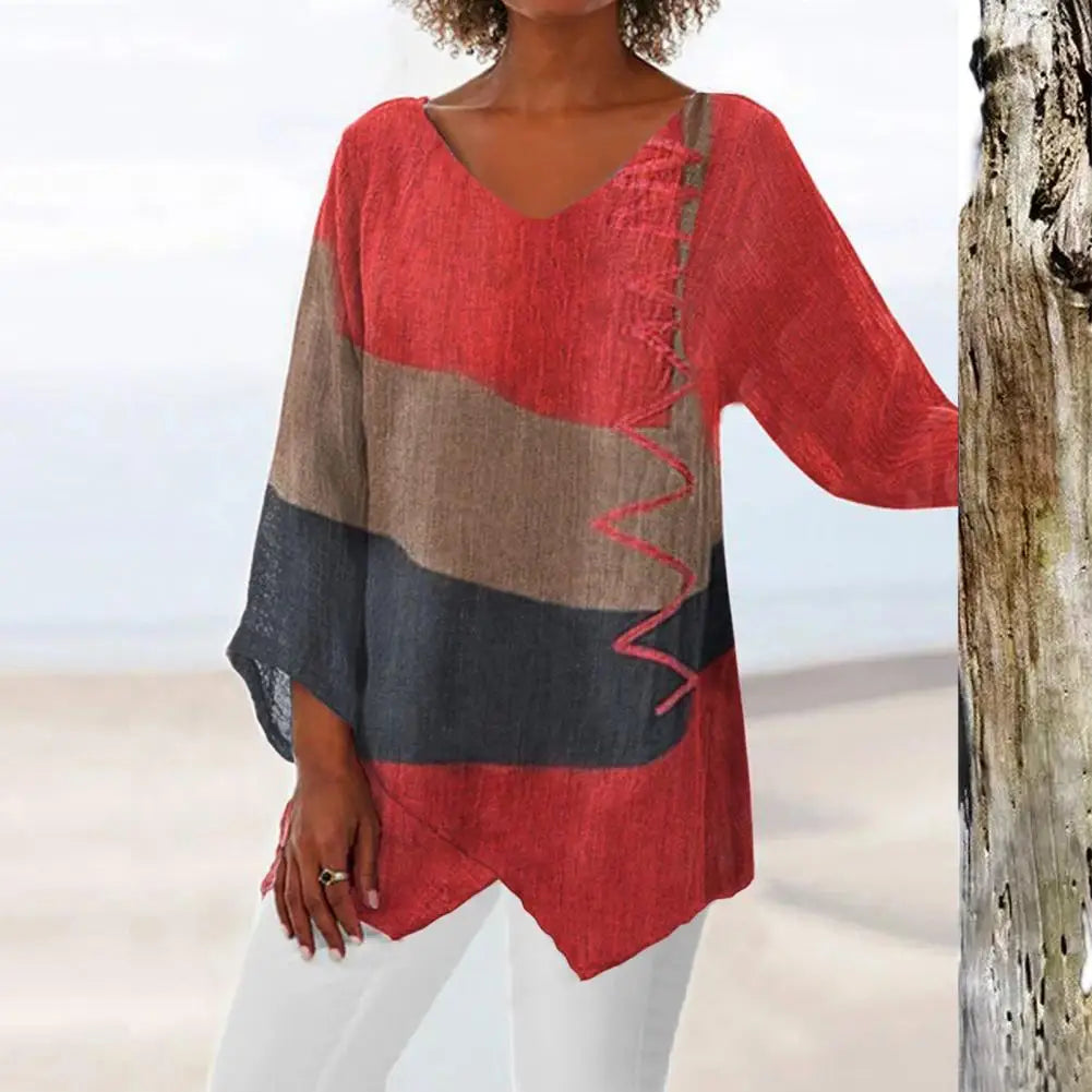 Blouse Dames – Elegante Blouse met Korte Mouwen en Stijlvolle Pasvorm
