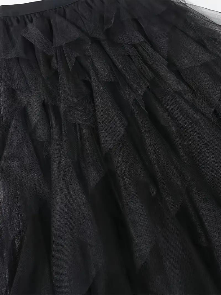 Rimpel-Mesh-Rok Dames – Elegante Rimpelrok voor Feestelijke Gelegenheden