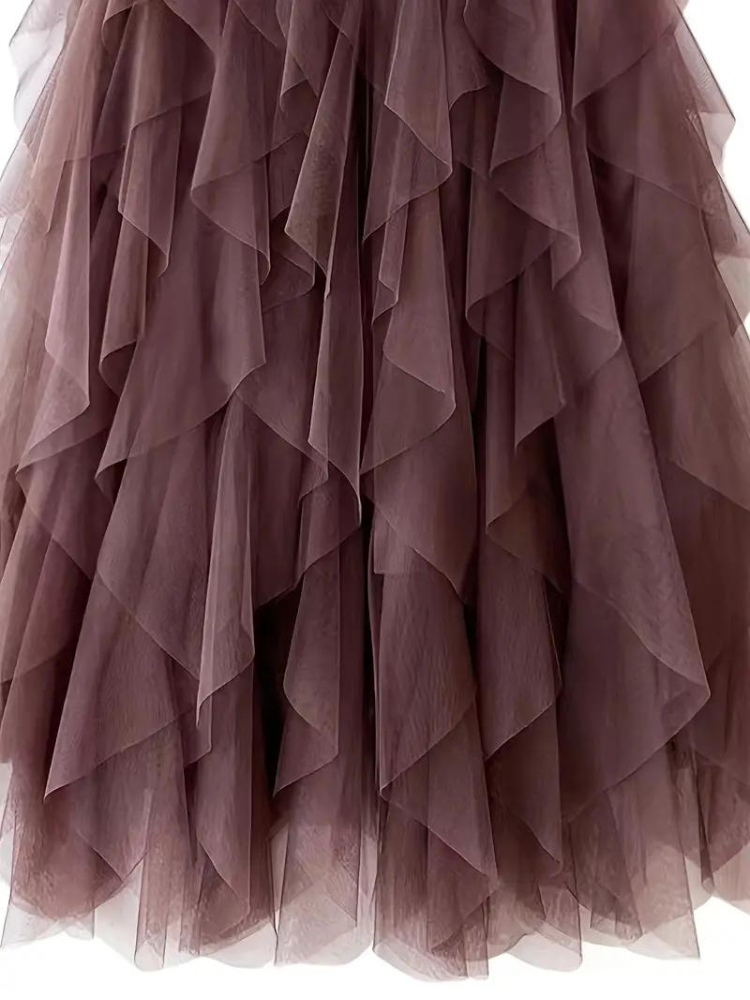 Rimpel-Mesh-Rok Dames – Elegante Rimpelrok voor Feestelijke Gelegenheden