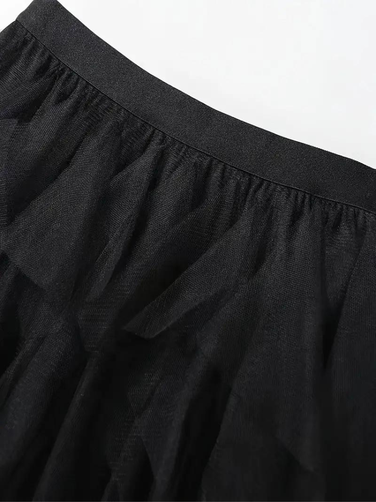 Rimpel-Mesh-Rok Dames – Elegante Rimpelrok voor Feestelijke Gelegenheden