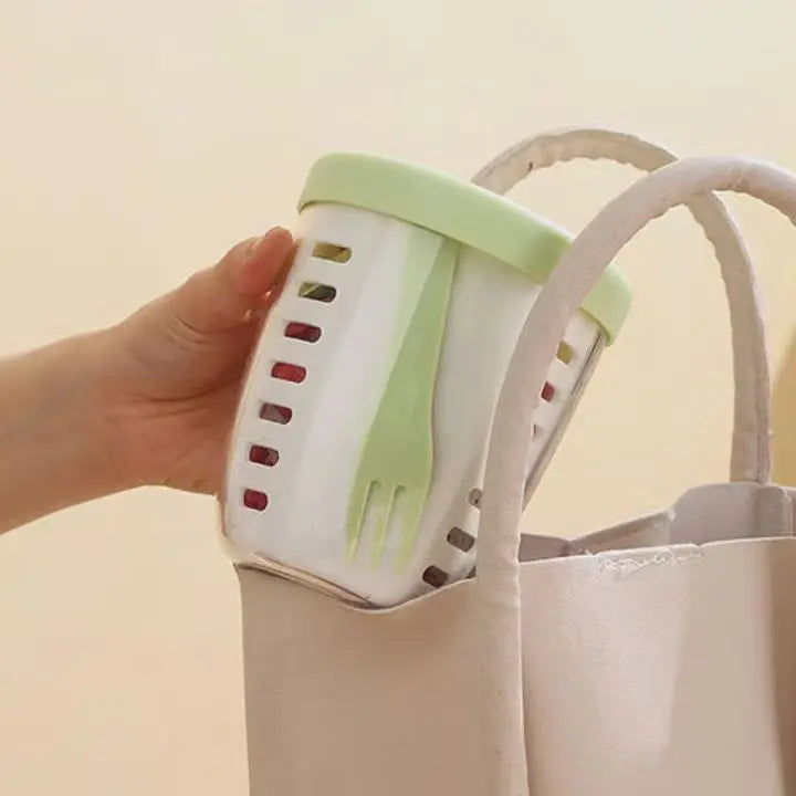 Fruitbeker met Zeef en Vork Lekvrij