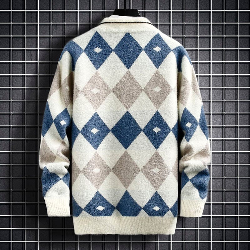 Pullover heren – Ruitpatroon trui van katoen voor casual en formele stijl