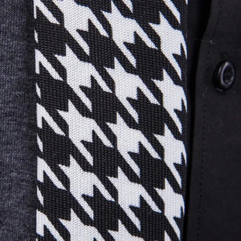 Heren Vest Hahnentrittmuster – Stijlvol gebreid vest voor casual en zakelijke outfits