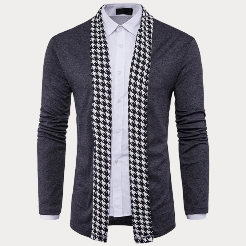 Heren Vest Hahnentrittmuster – Stijlvol gebreid vest voor casual en zakelijke outfits