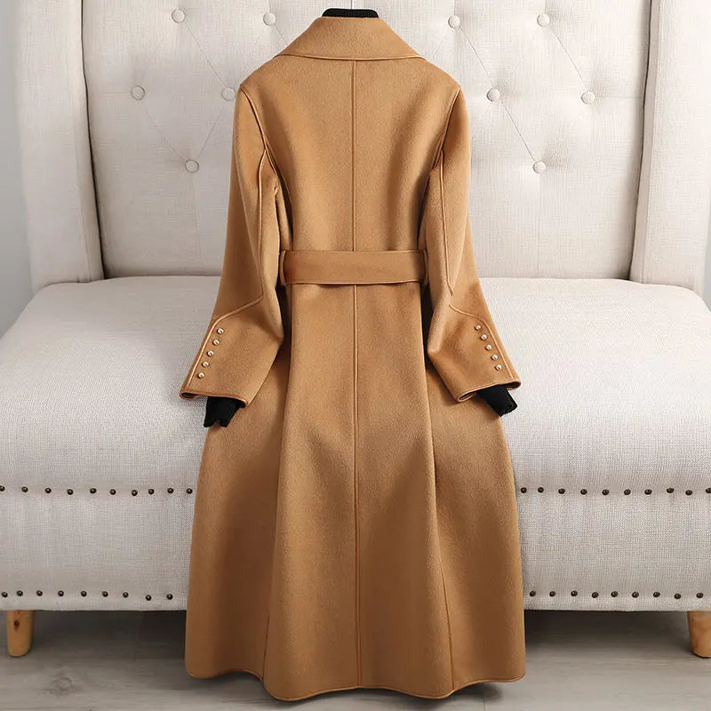 Trenchcoat dames met ceintuur – Elegante lange jas voor herfst en winter