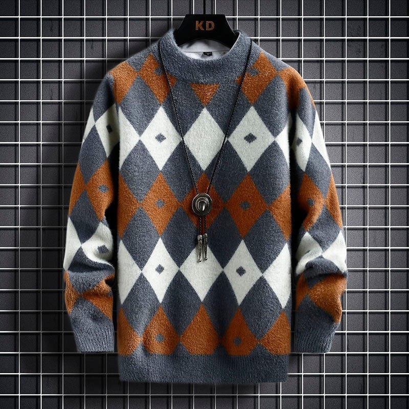 Pullover heren – Ruitpatroon trui van katoen voor casual en formele stijl