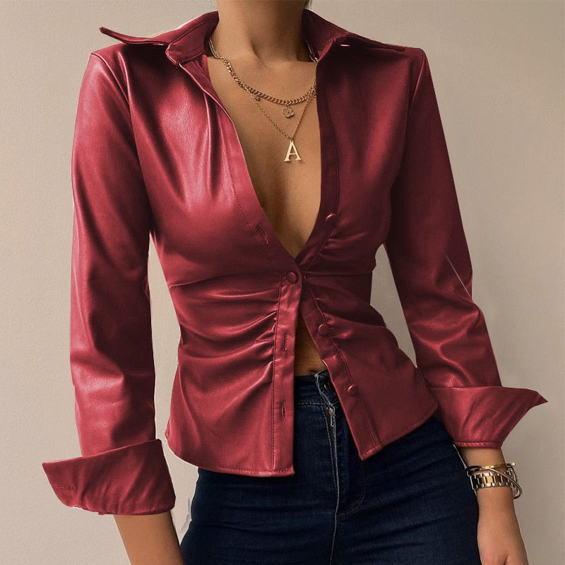 Langarmige Top Dames – Elegante Blouse met Lange Mouwen voor Casual en Feestelijke Gelegenheden