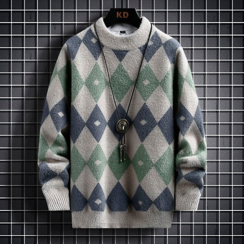 Pullover heren – Ruitpatroon trui van katoen voor casual en formele stijl