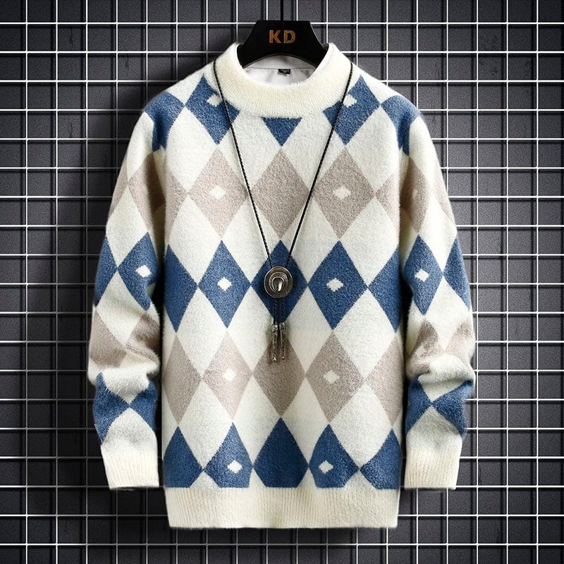 Pullover heren – Ruitpatroon trui van katoen voor casual en formele stijl