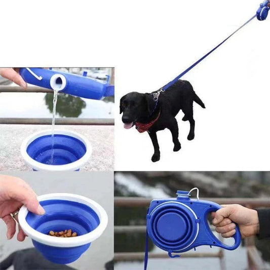 Hondenriem 4-in-1 met Waterfles en Kom
