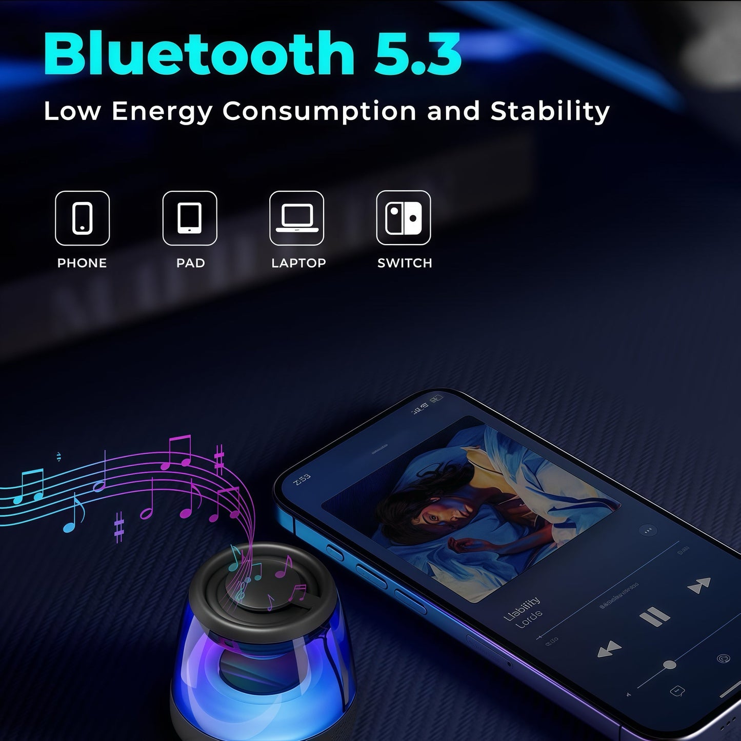 Bluetooth luidspreker met RGB-kleurlicht voor buiten