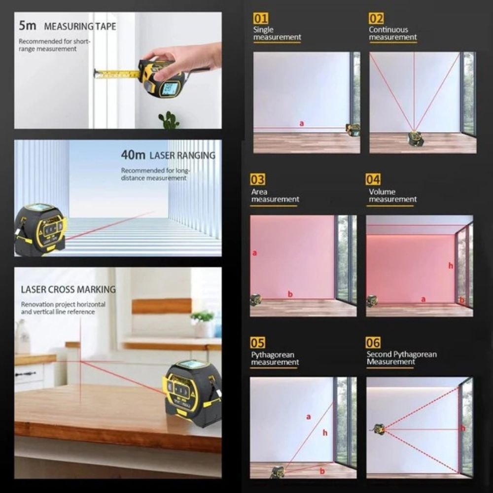 Infrarood Laser Meetlint 3-in-1