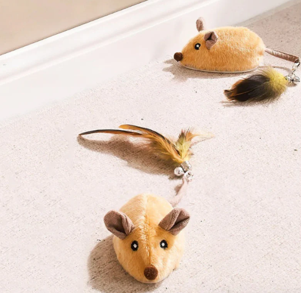Interactief Kat Speelgoed Pluche Muis met Staart