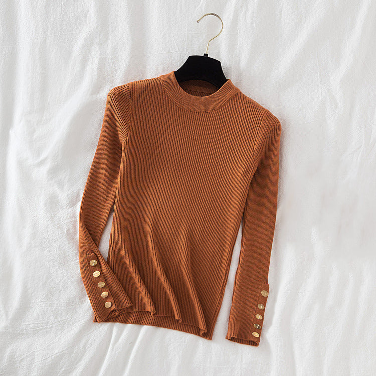 Trui dames – Elegante trui met knoopmouwen, stijlvol en comfortabel