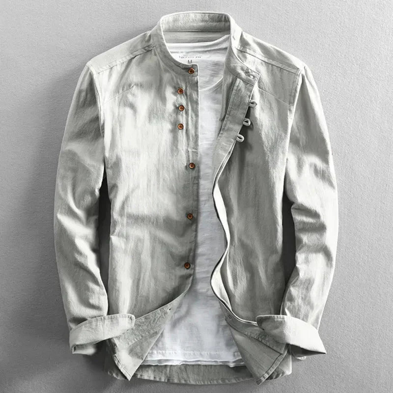 Hemd heren Japanse stijl – Katoenen shirt met korte mouwen en unieke print