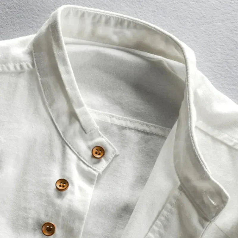 Hemd heren Japanse stijl – Katoenen shirt met korte mouwen en unieke print