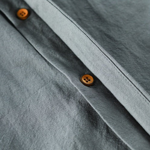 Hemd heren Japanse stijl – Katoenen shirt met korte mouwen en unieke print