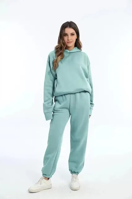 Hoodie en sweatpants dames set – Comfortabele sportoutfit voor thuis en buiten