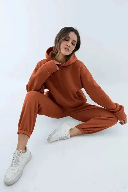 Hoodie en sweatpants dames set – Comfortabele sportoutfit voor thuis en buiten