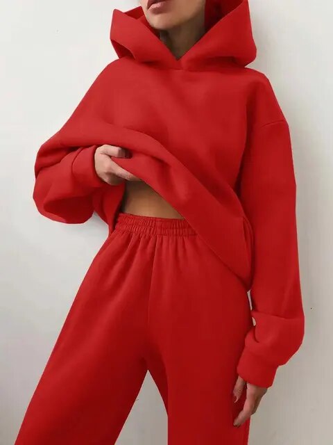 Hoodie en sweatpants dames set – Comfortabele sportoutfit voor thuis en buiten