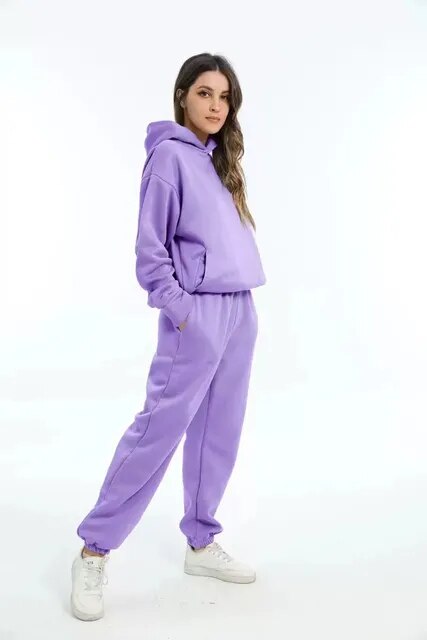 Hoodie en sweatpants dames set – Comfortabele sportoutfit voor thuis en buiten