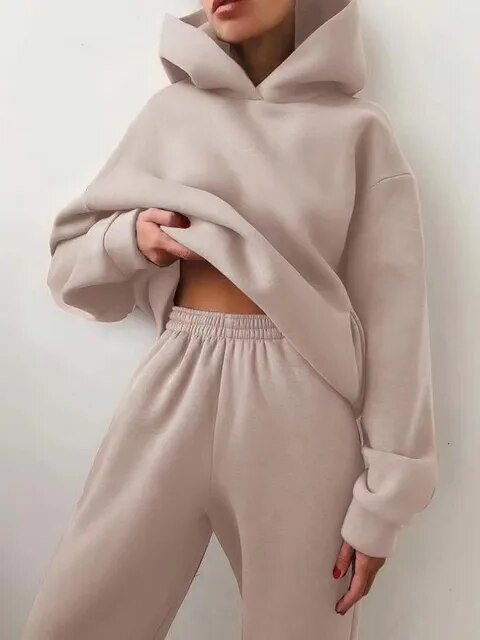 Hoodie en sweatpants dames set – Comfortabele sportoutfit voor thuis en buiten