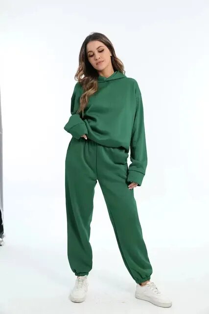 Hoodie en sweatpants dames set – Comfortabele sportoutfit voor thuis en buiten
