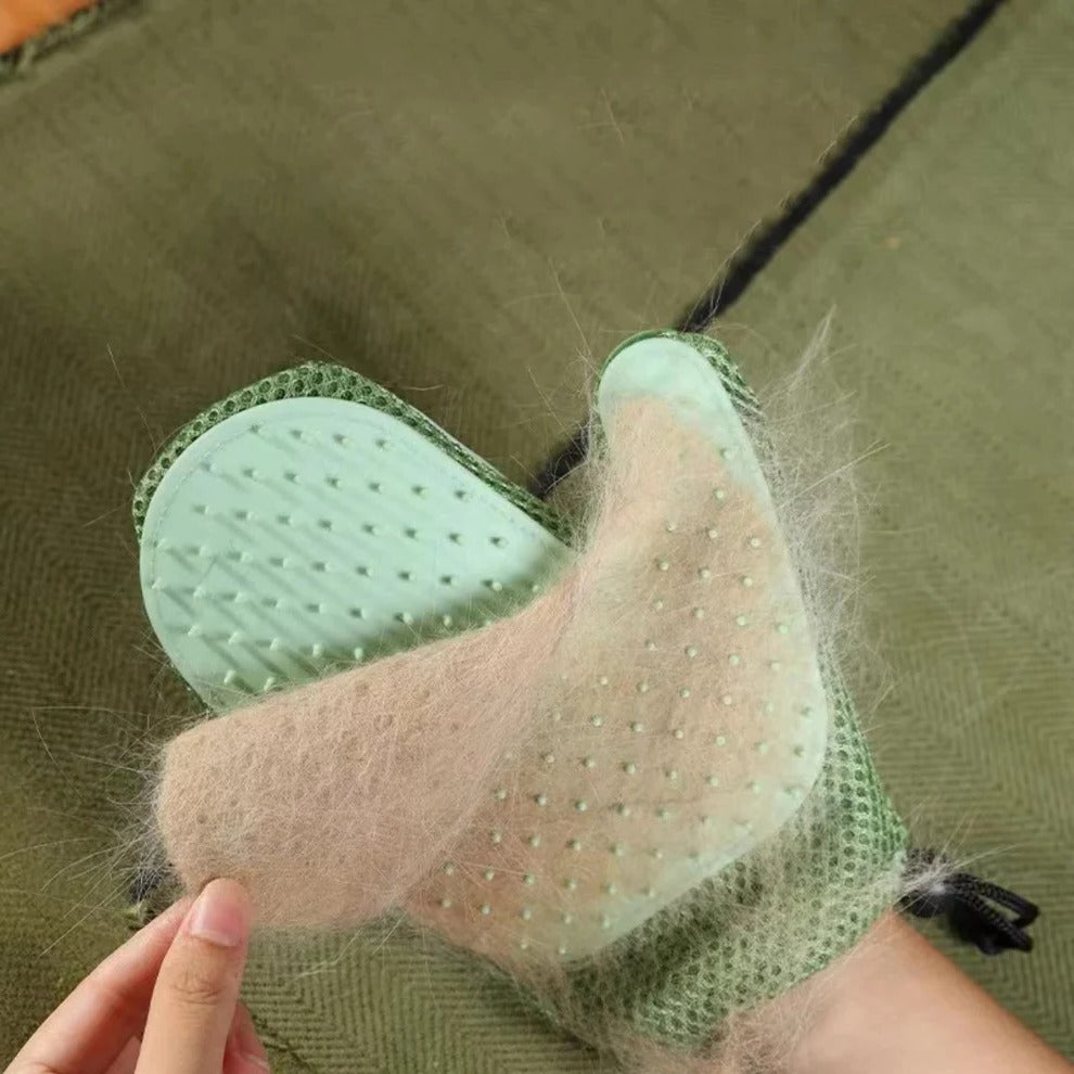 Kattenhandschoen 2-in-1 voor verzorging
