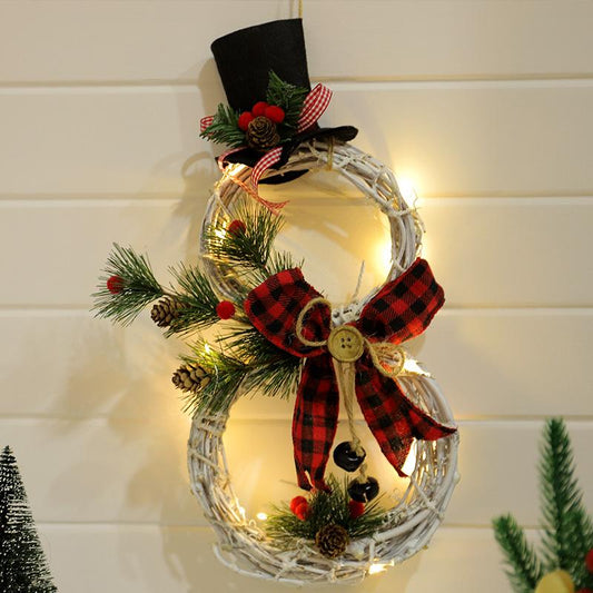 Kerstkrans Sneeuwman LED Decoratie